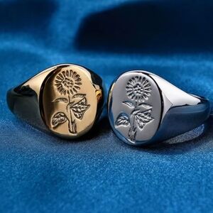 Stainless steel Sunflower ring choose Color
